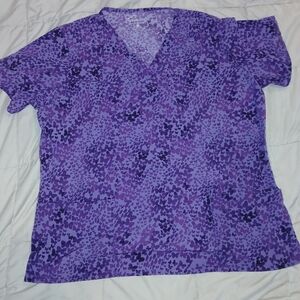 Butter Soft Butterfly Scrub Top Size XL